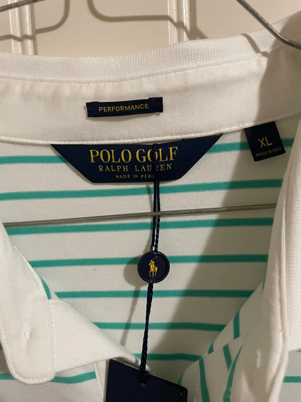 Ralph Lauren Mint Green & White Striped Polo - Picture 2 of 6